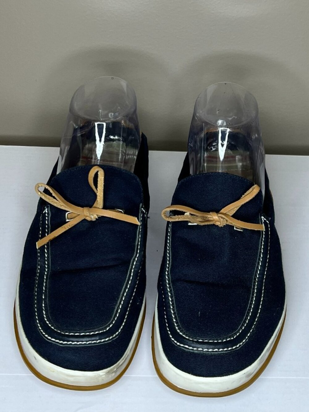 Cole Haan Navy Canvas Boat Shoes Loafers Women's Slip-On Comfort Flats Size 7.5